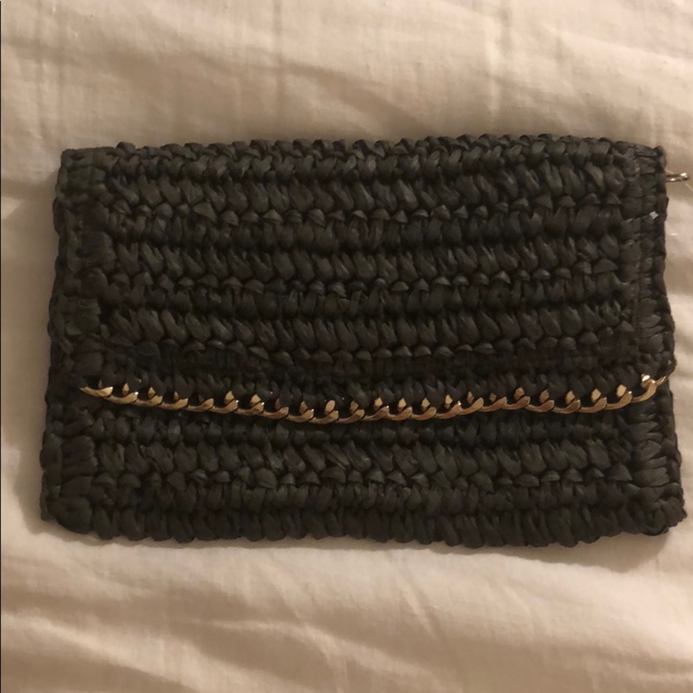 H&M Black Woven Clutch